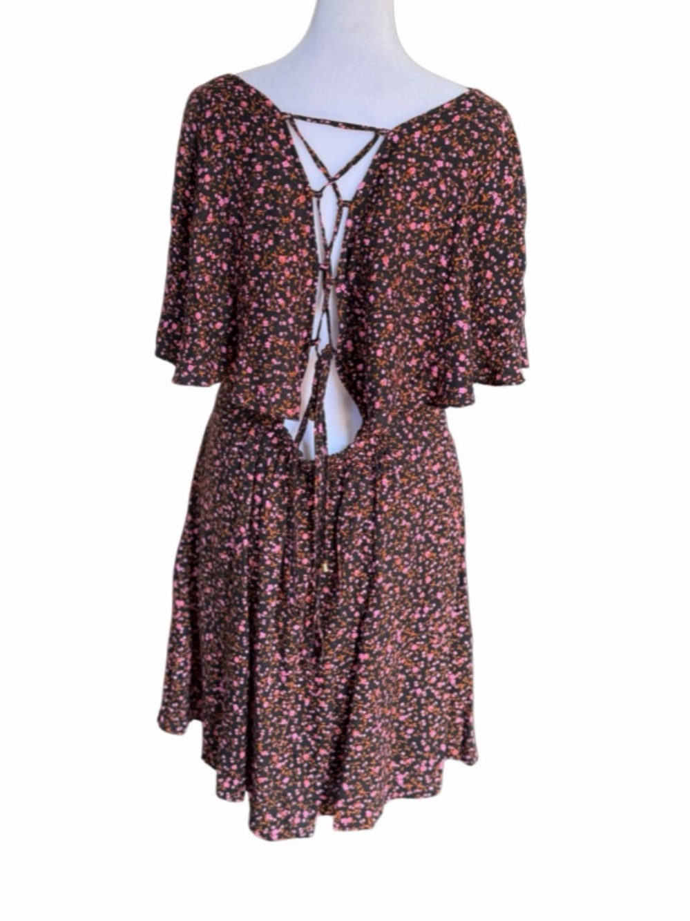 Free People Floral Open Back Mini Dress - Picture 2 of 6